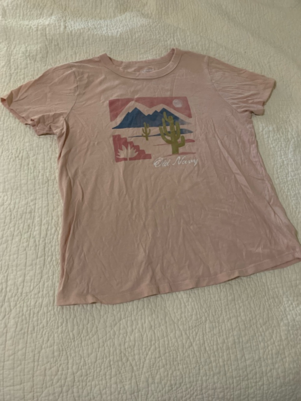 Old Navy Light Pink Desert Graphic Tee with Cactus